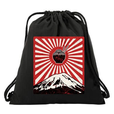 Vintage Mt Fuji Ramen Drawstring Bag
