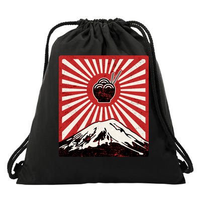 Vintage Mt Fuji Ramen Drawstring Bag