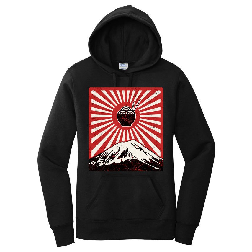 Vintage Mt Fuji Ramen Women's Pullover Hoodie