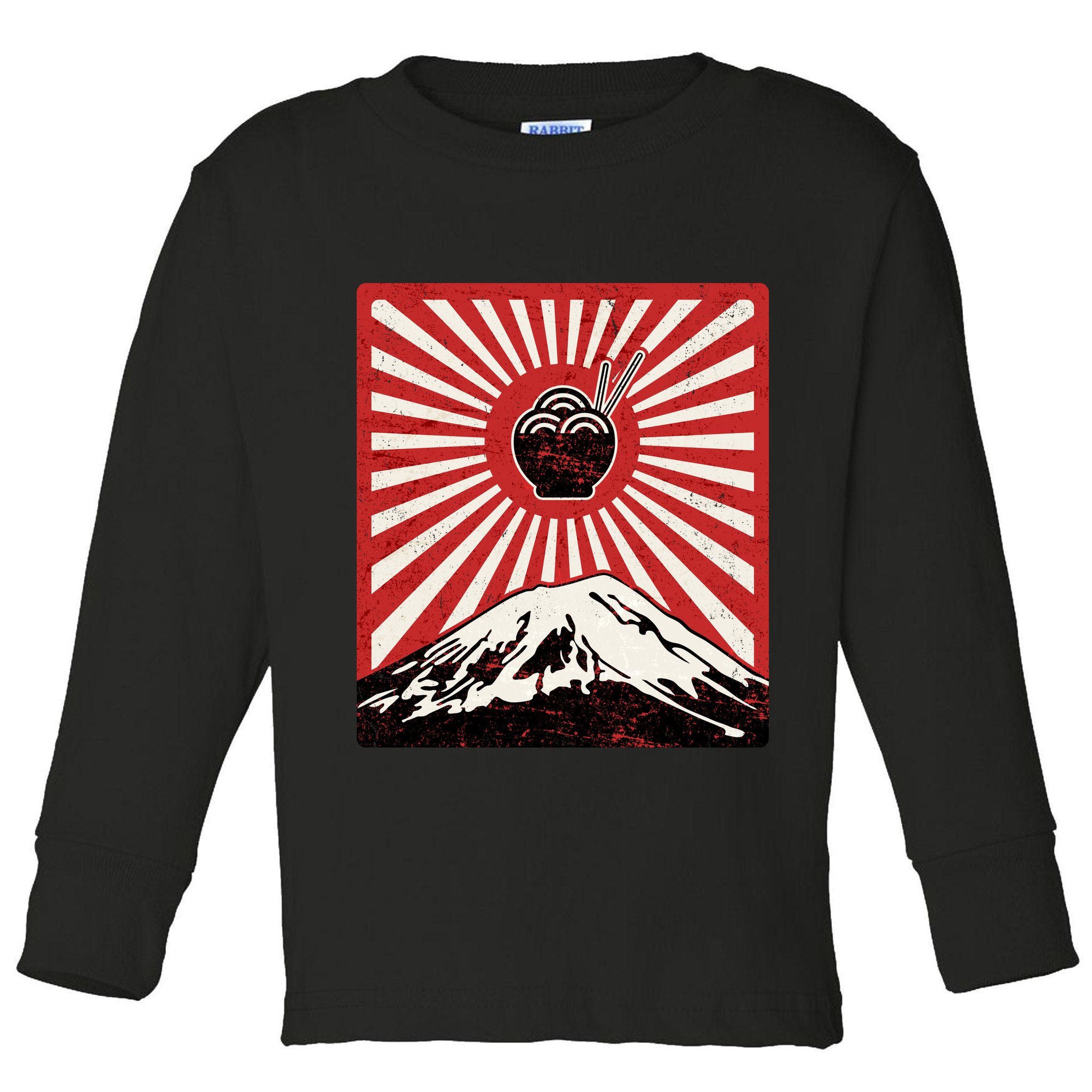 Vintage Mt Fuji Ramen Toddler Long Sleeve Shirt