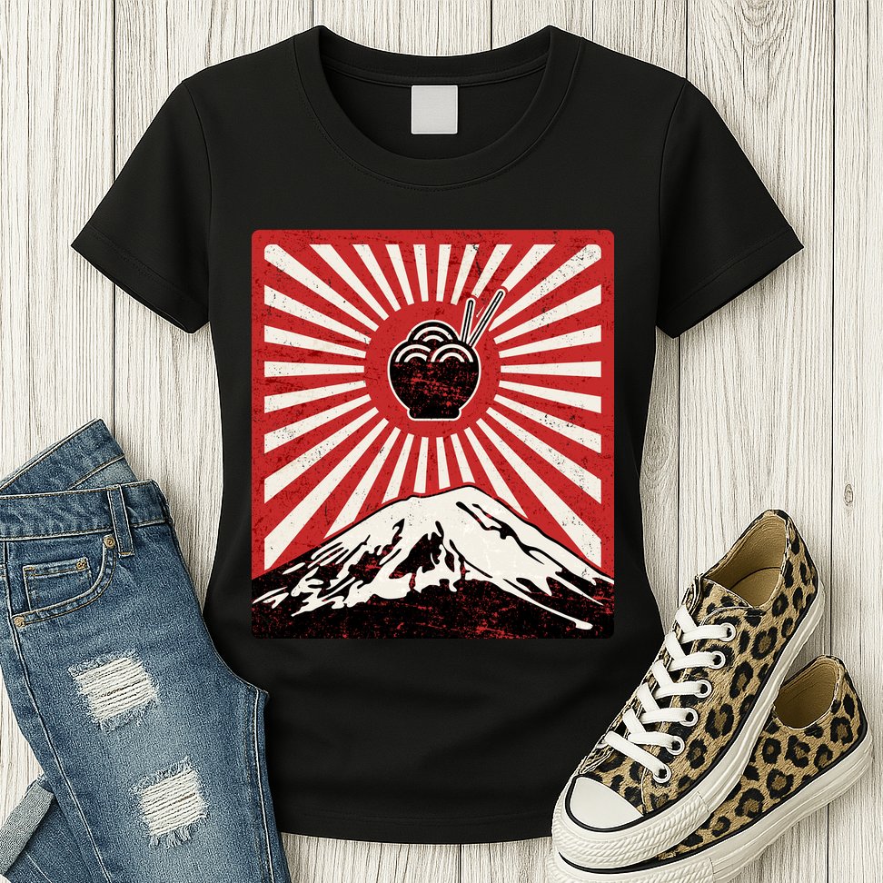 Vintage Mt Fuji Ramen Womens T-Shirt