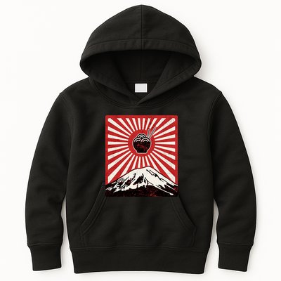 Vintage Mt Fuji Ramen Kids Hoodie