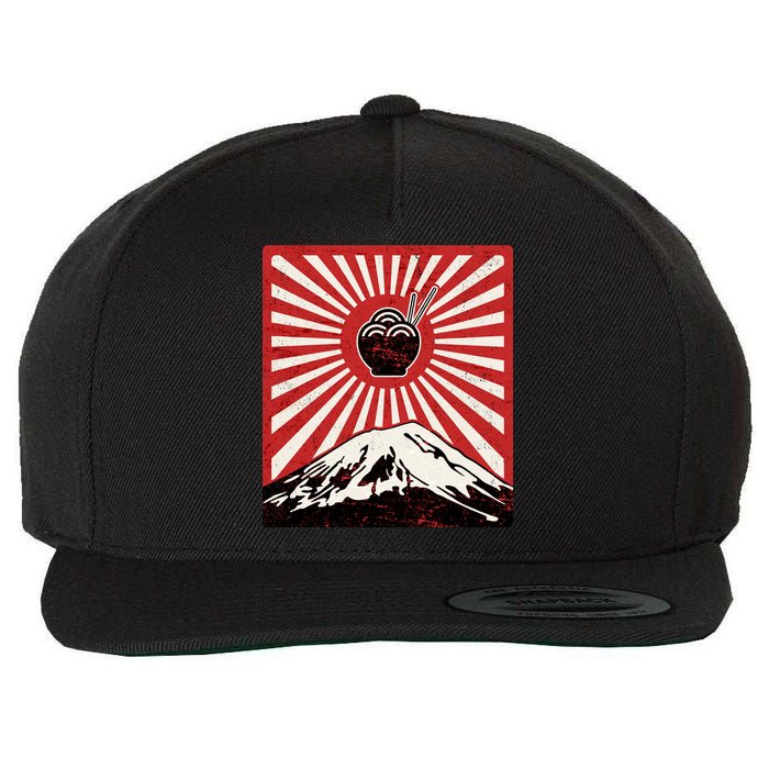 Vintage Mt Fuji Ramen Wool Snapback Cap