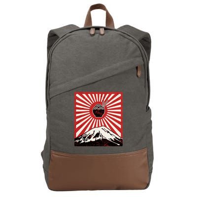 Vintage Mt Fuji Ramen Cotton Canvas Backpack