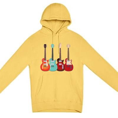 Vintage Multi Guitars Music Premium Pullover Hoodie