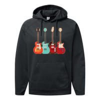 Vintage Multi Guitars Music Performance Fleece Hoodie