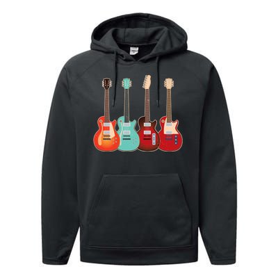 Vintage Multi Guitars Music Performance Fleece Hoodie