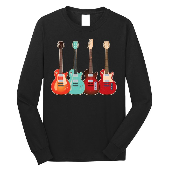 Vintage Multi Guitars Music Long Sleeve Shirt