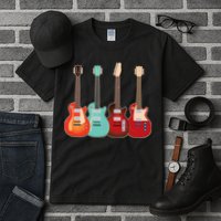 Vintage Multi Guitars Music Tall T-Shirt