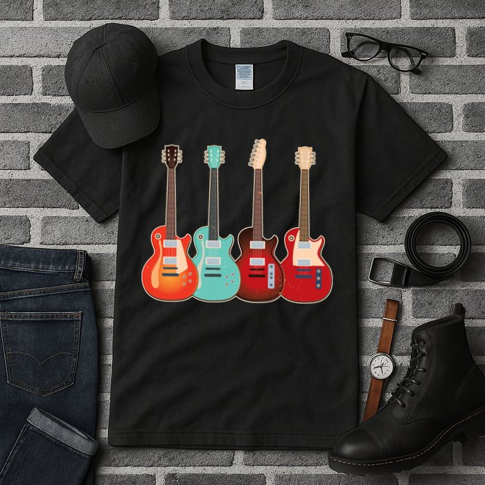 Vintage Multi Guitars Music Tall T-Shirt