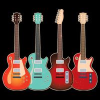 Vintage Multi Guitars Music Backpack