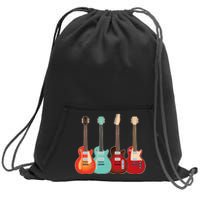 Vintage Multi Guitars Music Sweatshirt Cinch Pack Bag