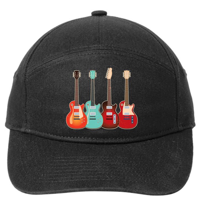 Vintage Multi Guitars Music 7-Panel Snapback Hat