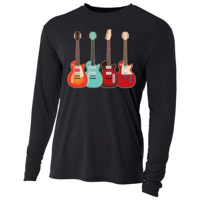 Vintage Multi Guitars Music Cooling Performance Long Sleeve Crew