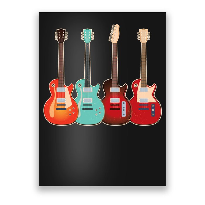 Vintage Multi Guitars Music Poster