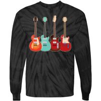 Vintage Multi Guitars Music Tie-Dye Long Sleeve Shirt