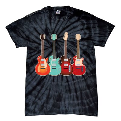 Vintage Multi Guitars Music Tie-Dye T-Shirt
