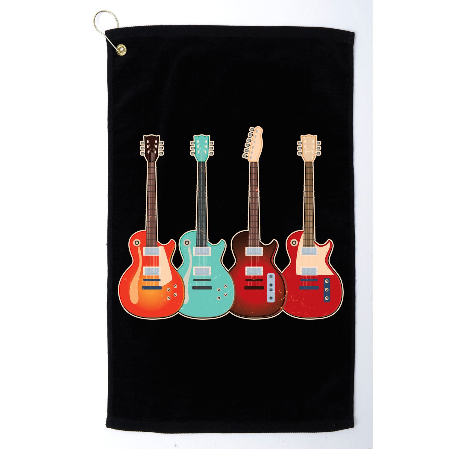 Vintage Multi Guitars Music Golf Towel