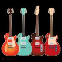 Vintage Multi Guitars Music Womens T-Shirt