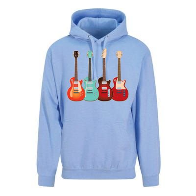 Vintage Multi Guitars Music Unisex Surf Hoodie