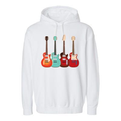 Vintage Multi Guitars Music Garment-Dyed Fleece Hoodie