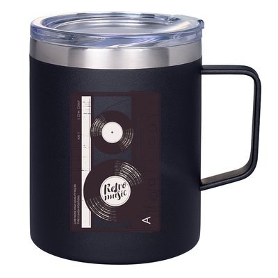 Vintage Music Cassette Tape Classic 12oz Stainless Steel Coffee Mug