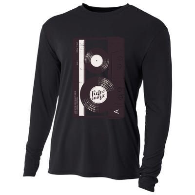 Vintage Music Cassette Tape Classic Cooling Performance Long Sleeve Crew