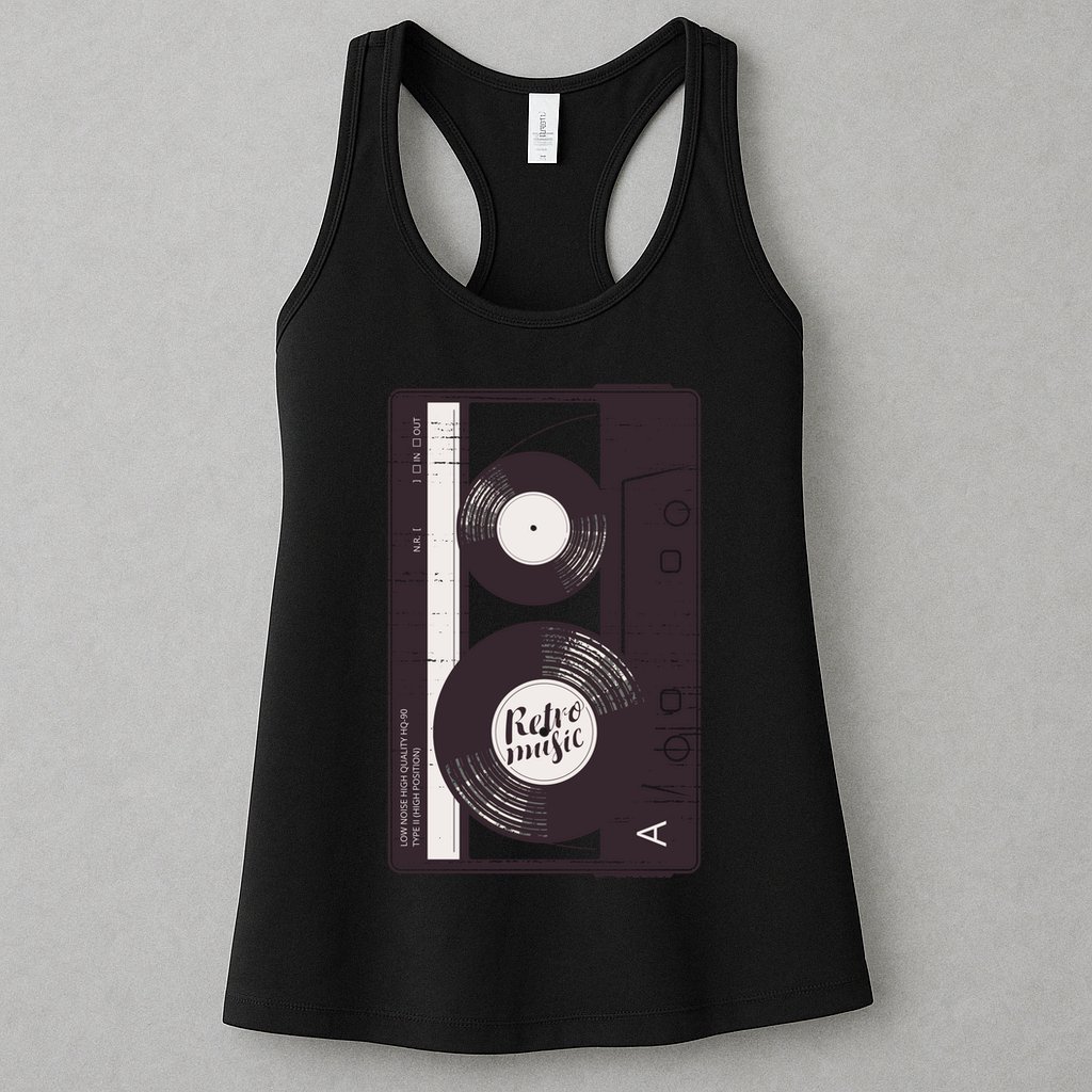Vintage Music Cassette Tape Classic Womens Tank Top