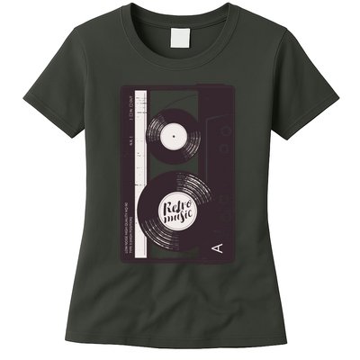 Vintage Music Cassette Tape Classic Womens T-Shirt