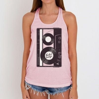 Vintage Music Cassette Tape Classic Women's Knotted Racerback Tank