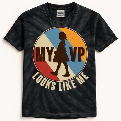 Vintage My VP Looks Like Me Ruby Bridges Emblem Kids Tie-Dye T-Shirt