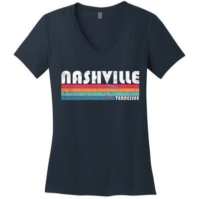 Vintage Nashville Tennessee Women's V-Neck T-Shirt