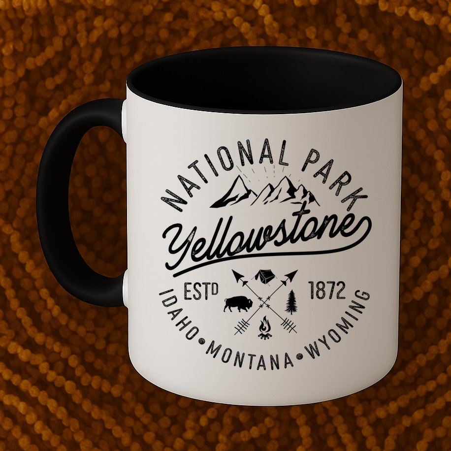 Vintage National Park Yellowstone Estd 1872 Logo Mug