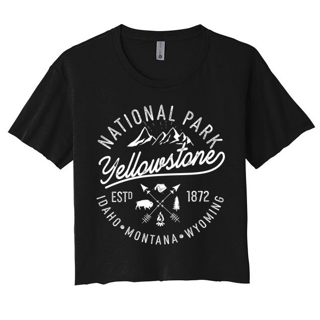 Vintage National Park Yellowstone Estd 1872 Logo Crop Top