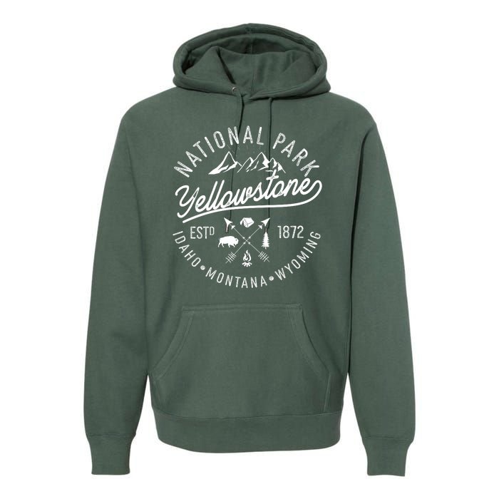 Vintage National Park Yellowstone Estd 1872 Logo Premium Hoodie