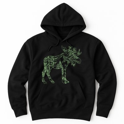 Vintage Nature Lover Moose Forest Hoodie