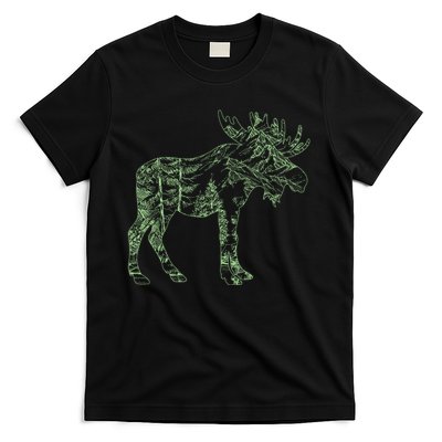 Vintage Nature Lover Moose Forest T-Shirt
