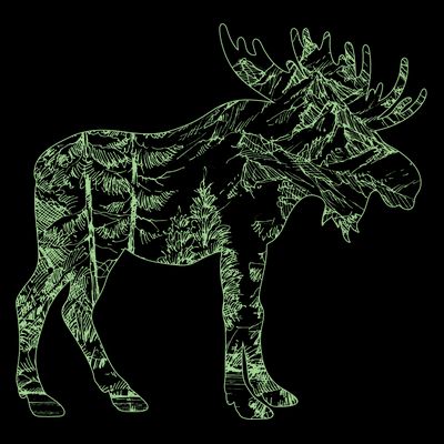 Vintage Nature Lover Moose Forest T-Shirt
