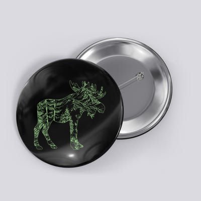 Vintage Nature Lover Moose Forest Button