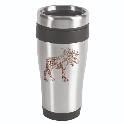 Vintage Nature Lover Moose Forest 16oz Travel Tumbler