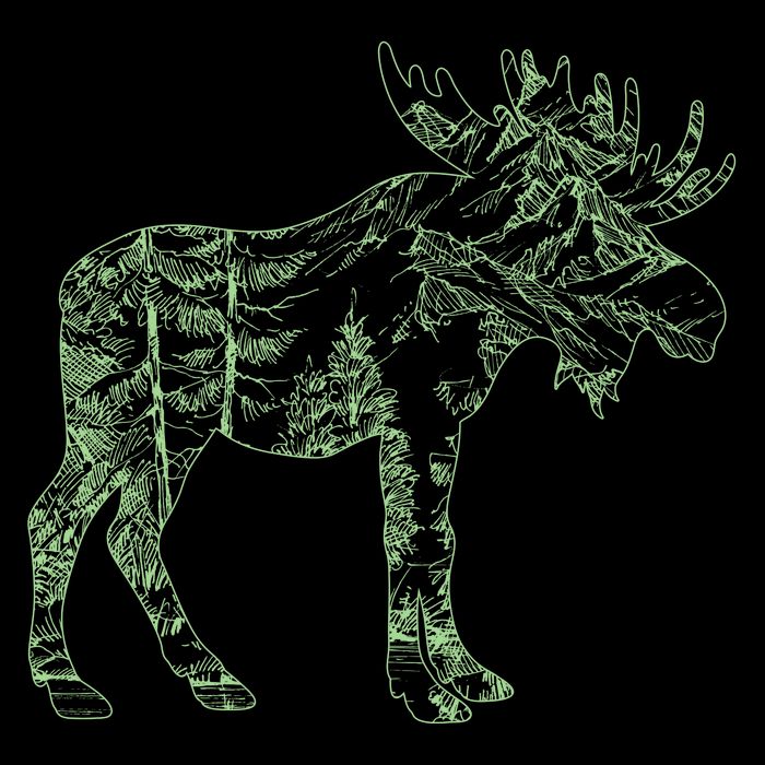 Vintage Nature Lover Moose Forest Baby Bodysuit