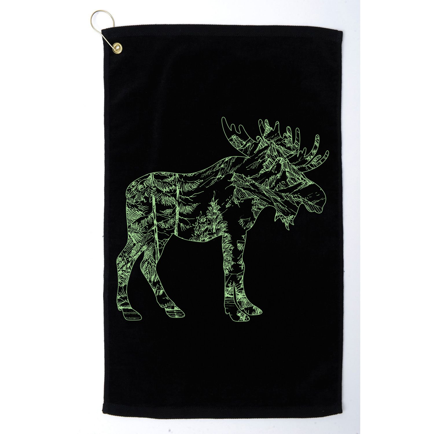 Vintage Nature Lover Moose Forest Golf Towel