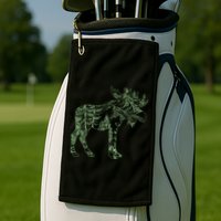 Vintage Nature Lover Moose Forest Golf Towel