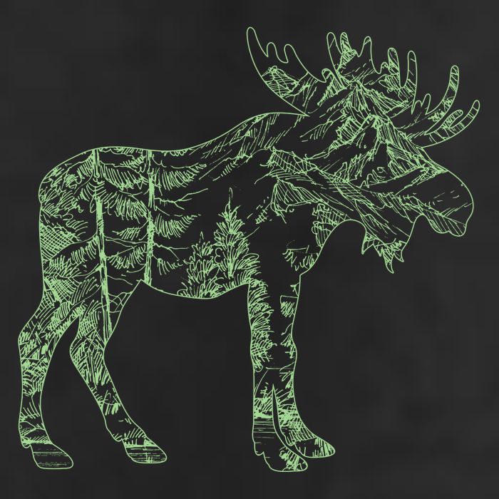 Vintage Nature Lover Moose Forest Golf Towel