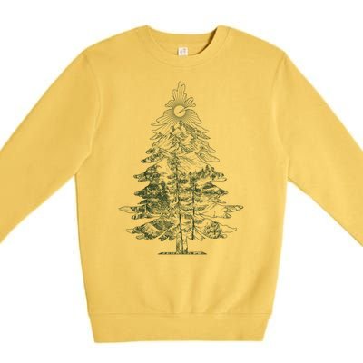 Vintage Nature Lover Pine Tree Forest Premium Crewneck Sweatshirt