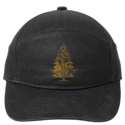 Vintage Nature Lover Pine Tree Forest 7-Panel Snapback Hat