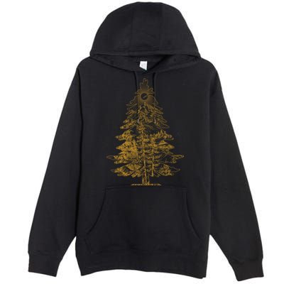 Vintage Nature Lover Pine Tree Forest Premium Pullover Hoodie