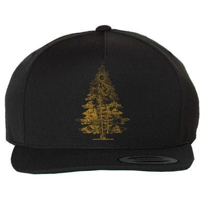 Vintage Nature Lover Pine Tree Forest Wool Snapback Cap