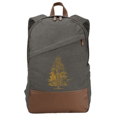 Vintage Nature Lover Pine Tree Forest Cotton Canvas Backpack