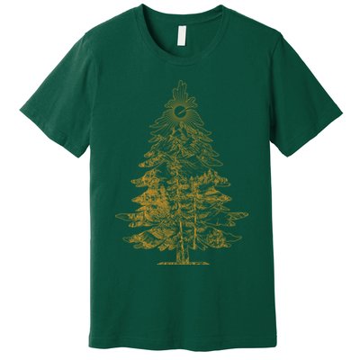 Vintage Nature Lover Pine Tree Forest Premium T-Shirt